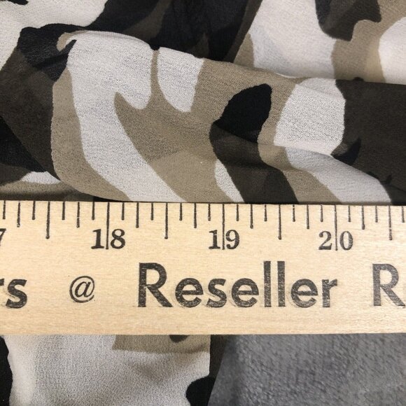 Speed Limit Black Brown Camouflage Blouse  Sliver Stud Buttons Size Large - Picture 5 of 9